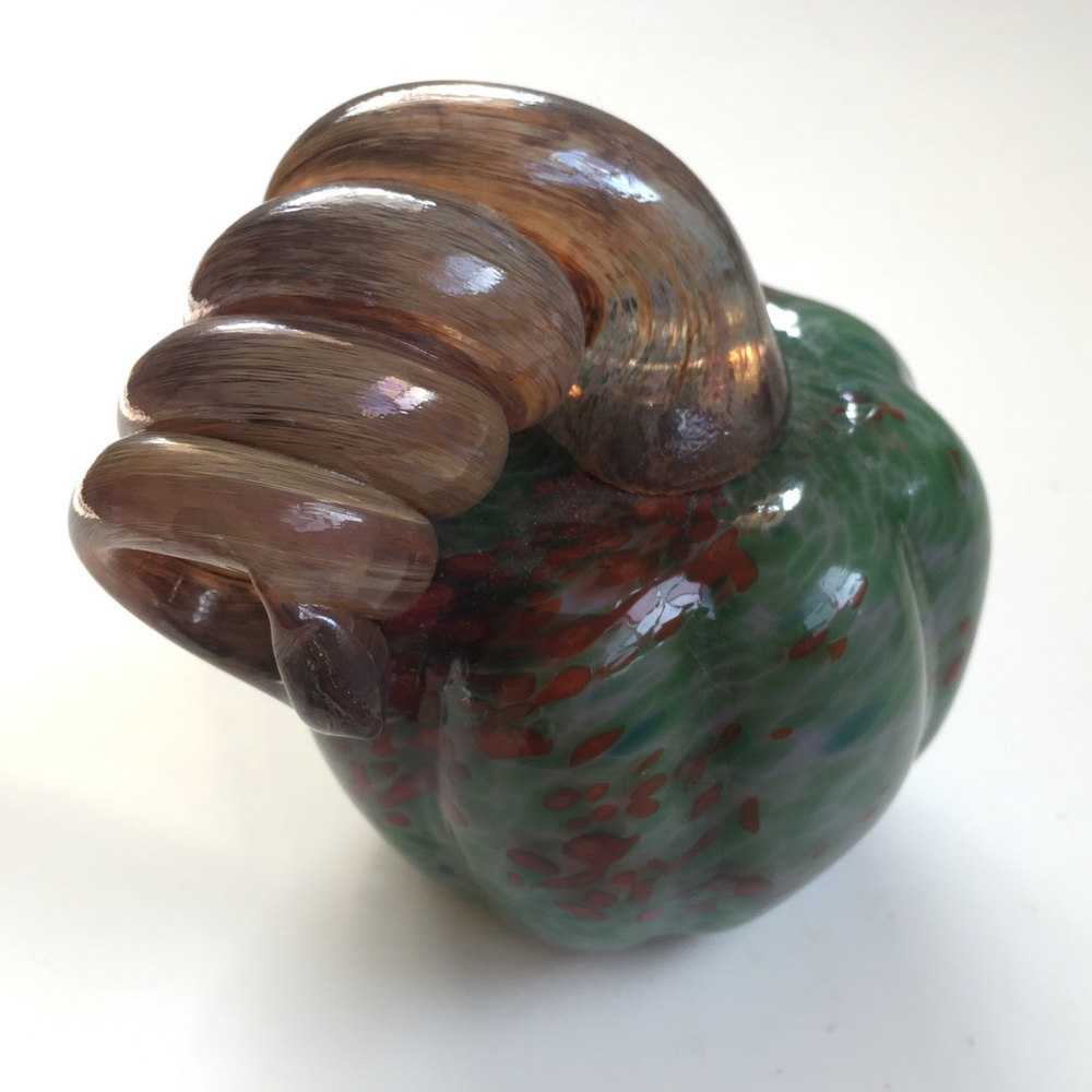 One of a Kind Hand Blown Glass Pumpkin